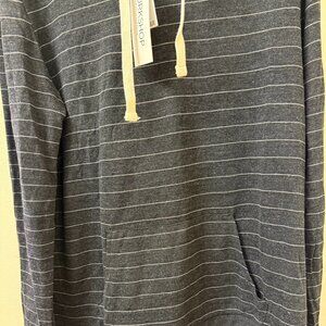 NWT - Workshop Republic Clothing Grey Striped Hoodie